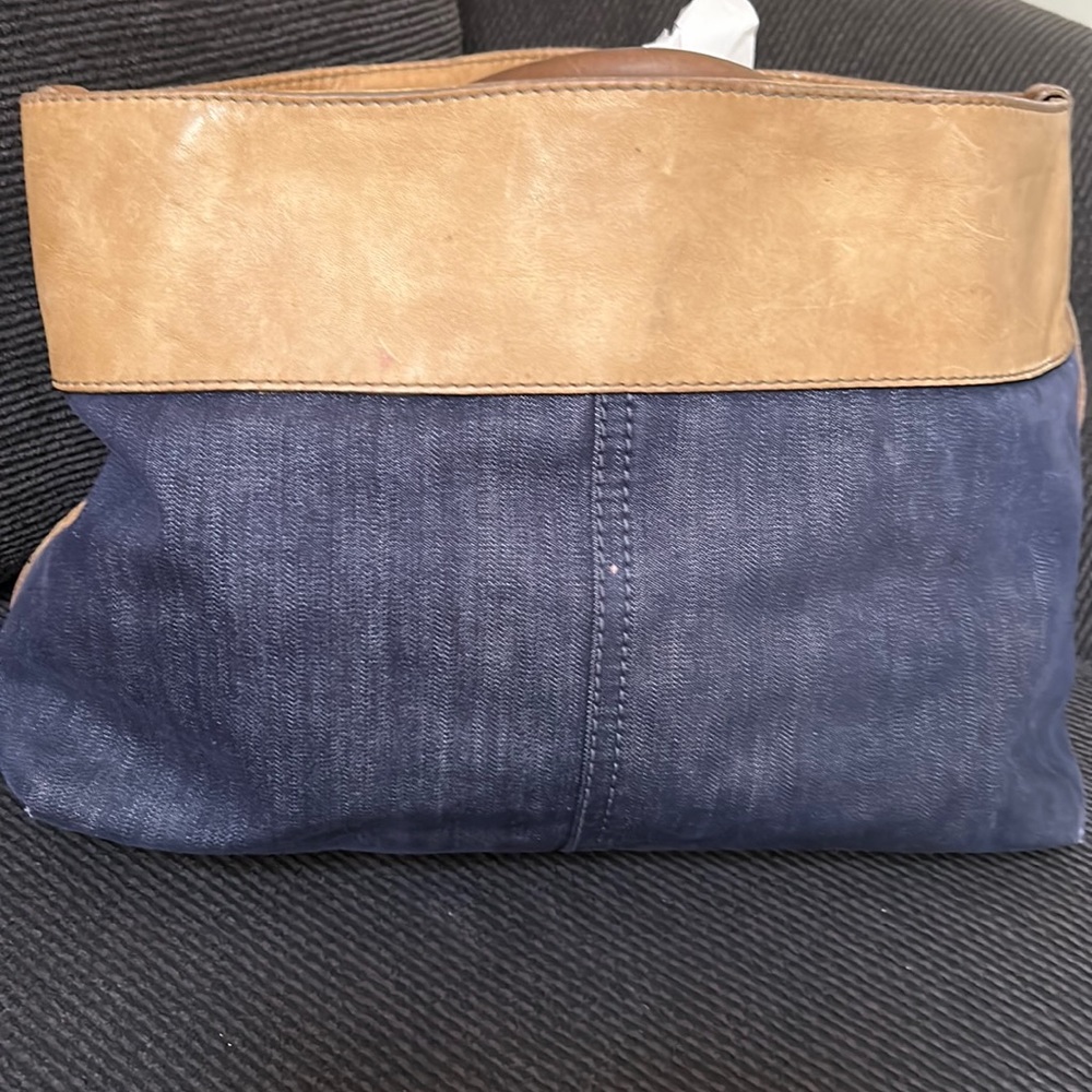 Chloe blue cowhide, leather and denim bag